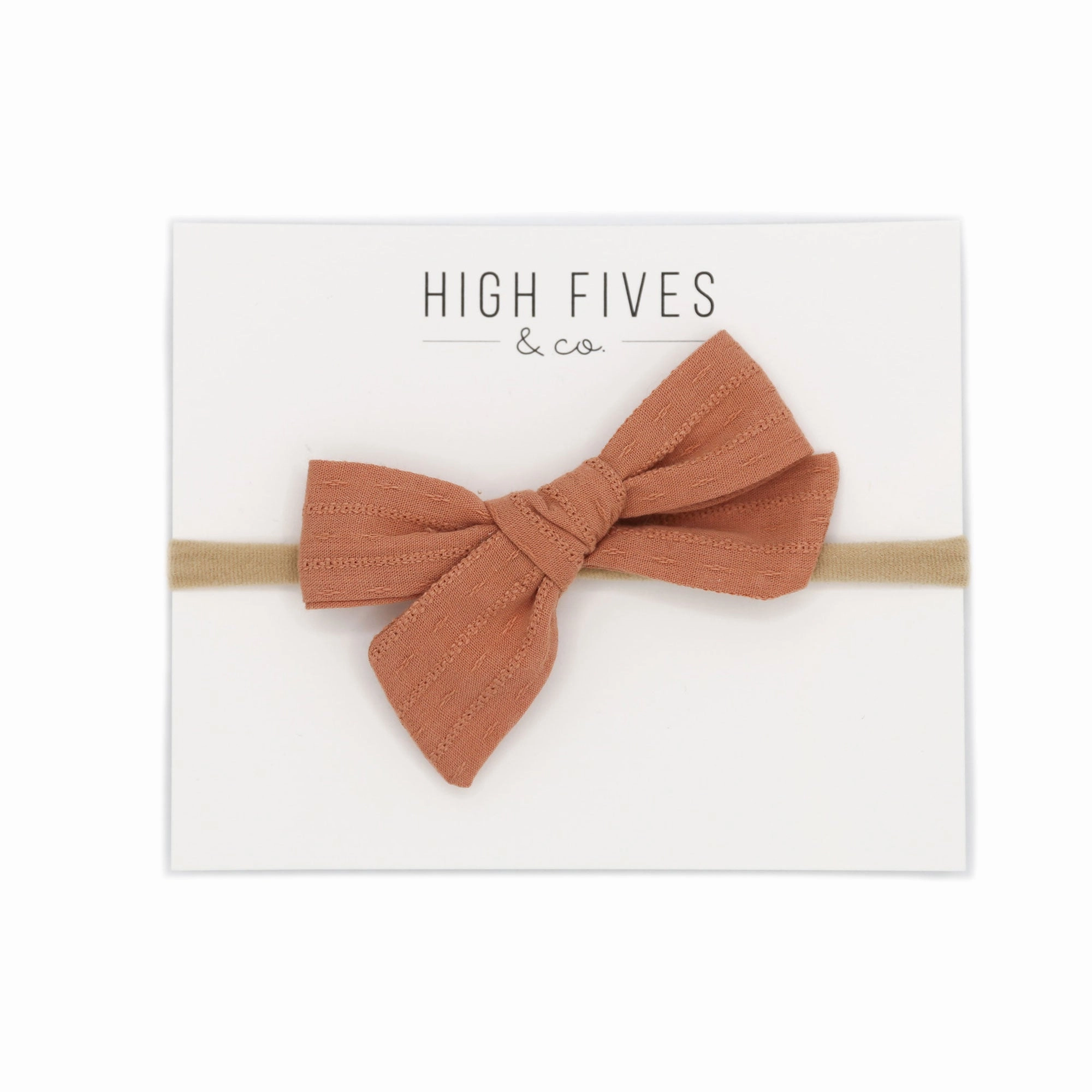 Patterened Linen Bow Nylon Headband
