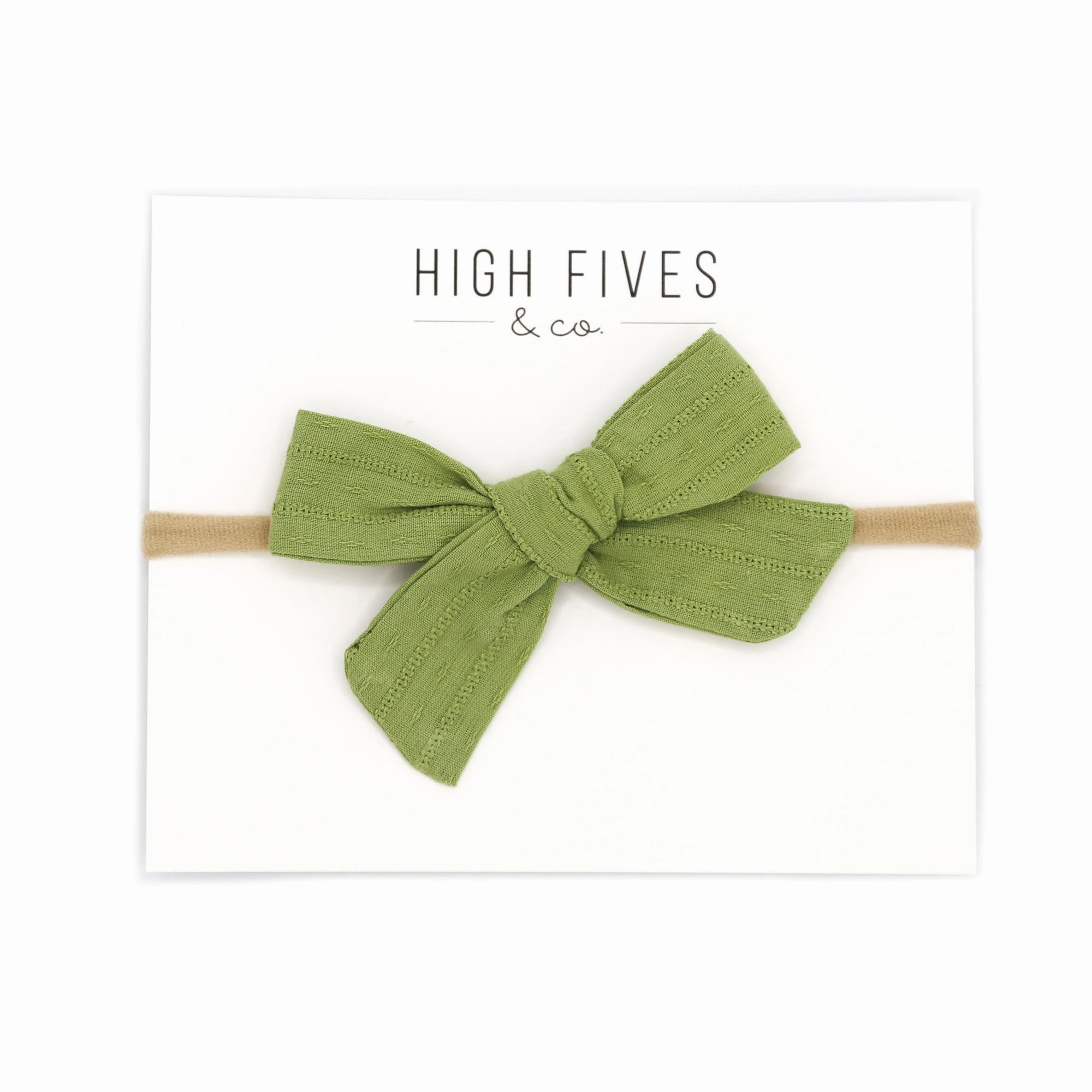 Patterened Linen Bow Nylon Headband