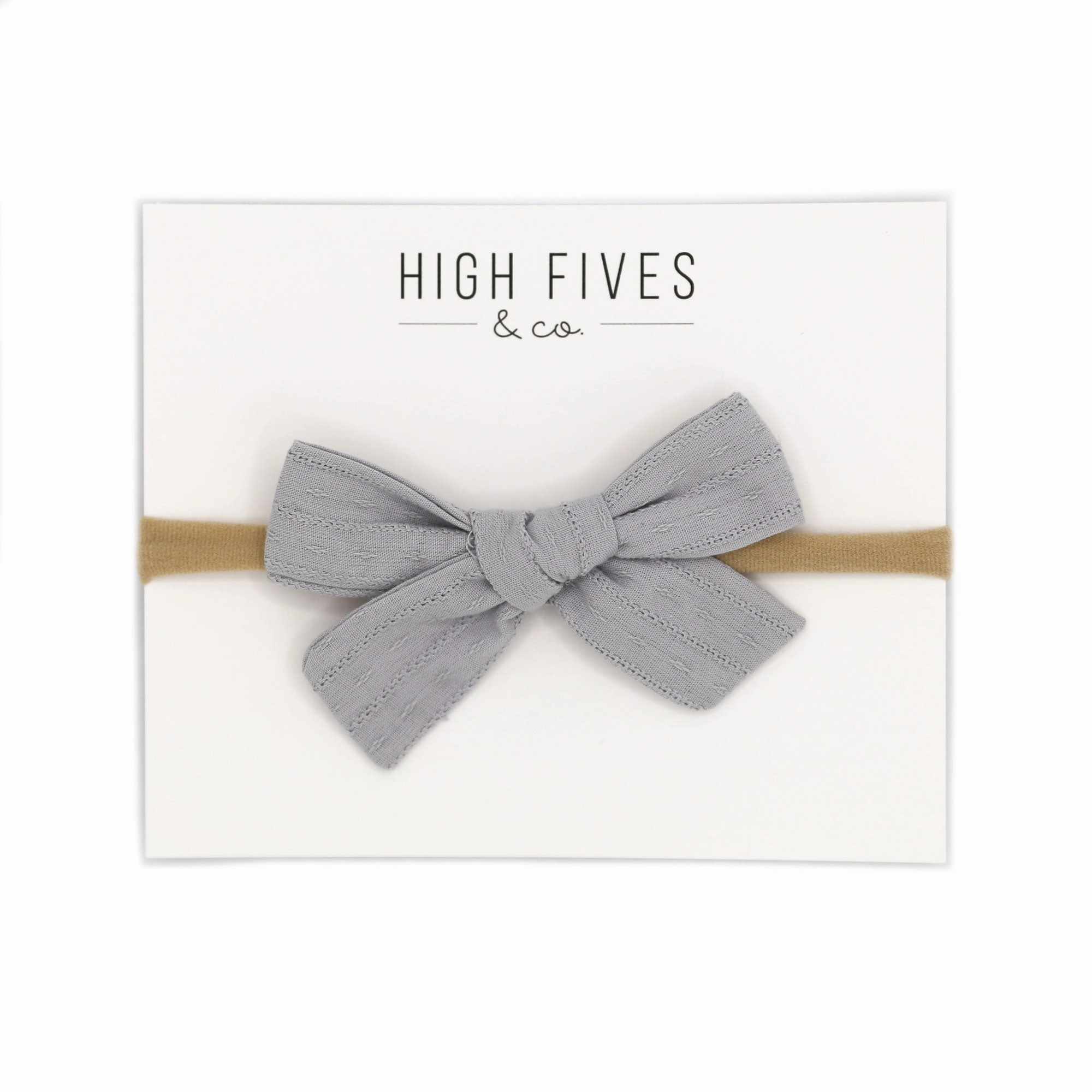 Patterened Linen Bow Nylon Headband