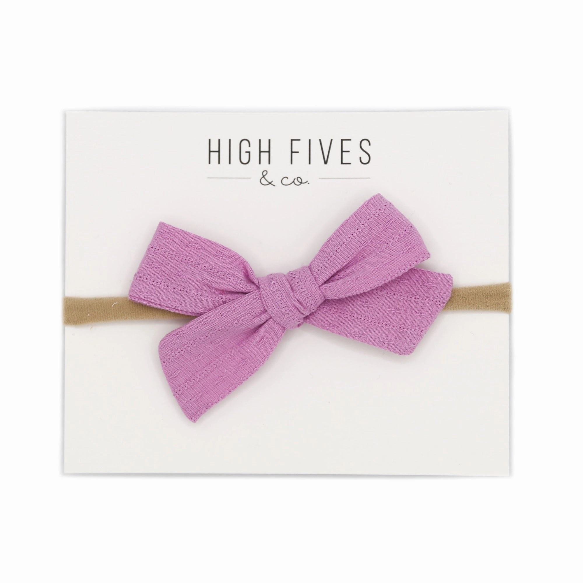 Patterened Linen Bow Nylon Headband