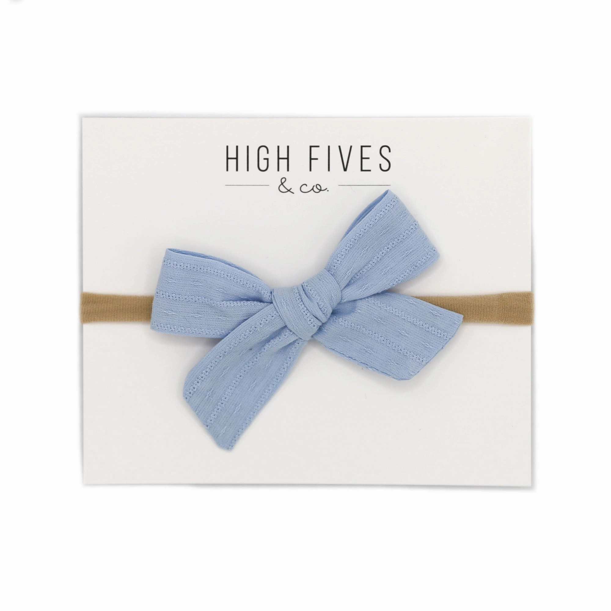 Patterened Linen Bow Nylon Headband