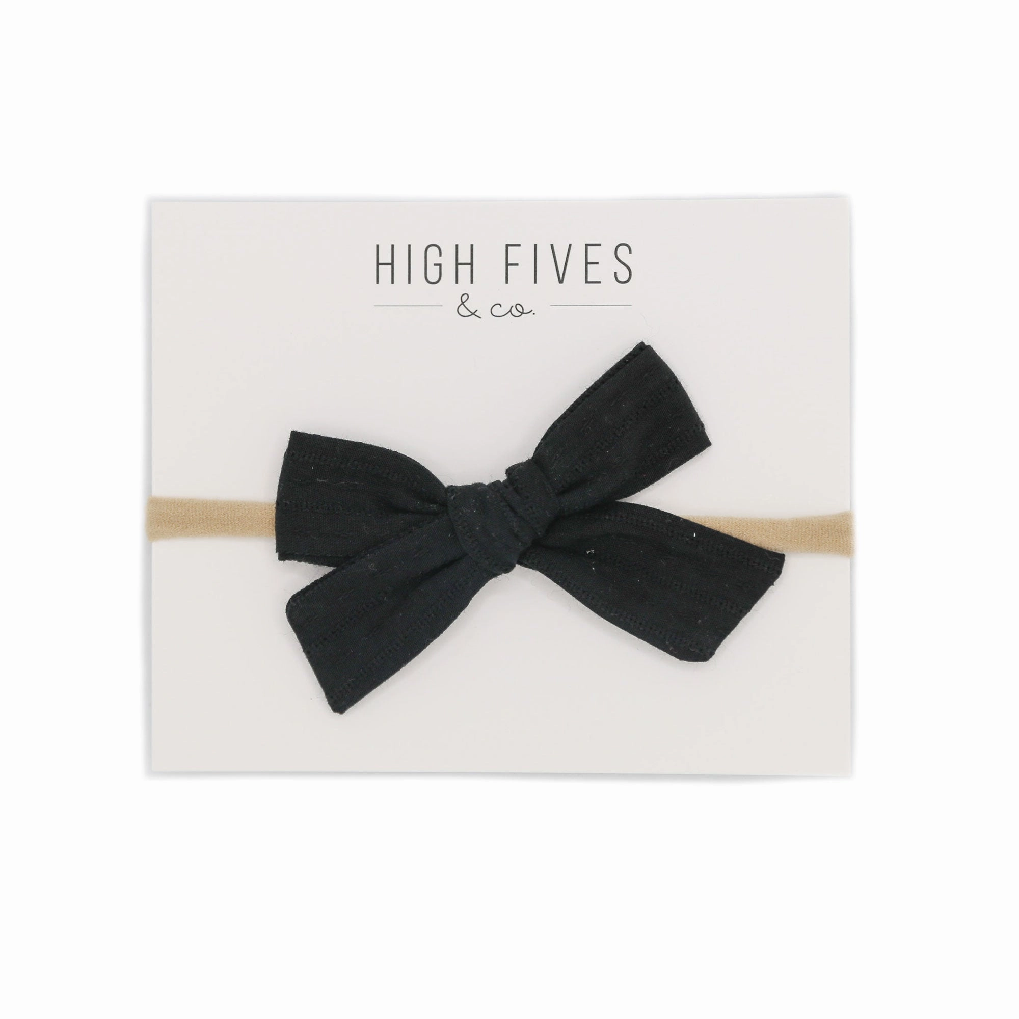 Patterened Linen Bow Nylon Headband