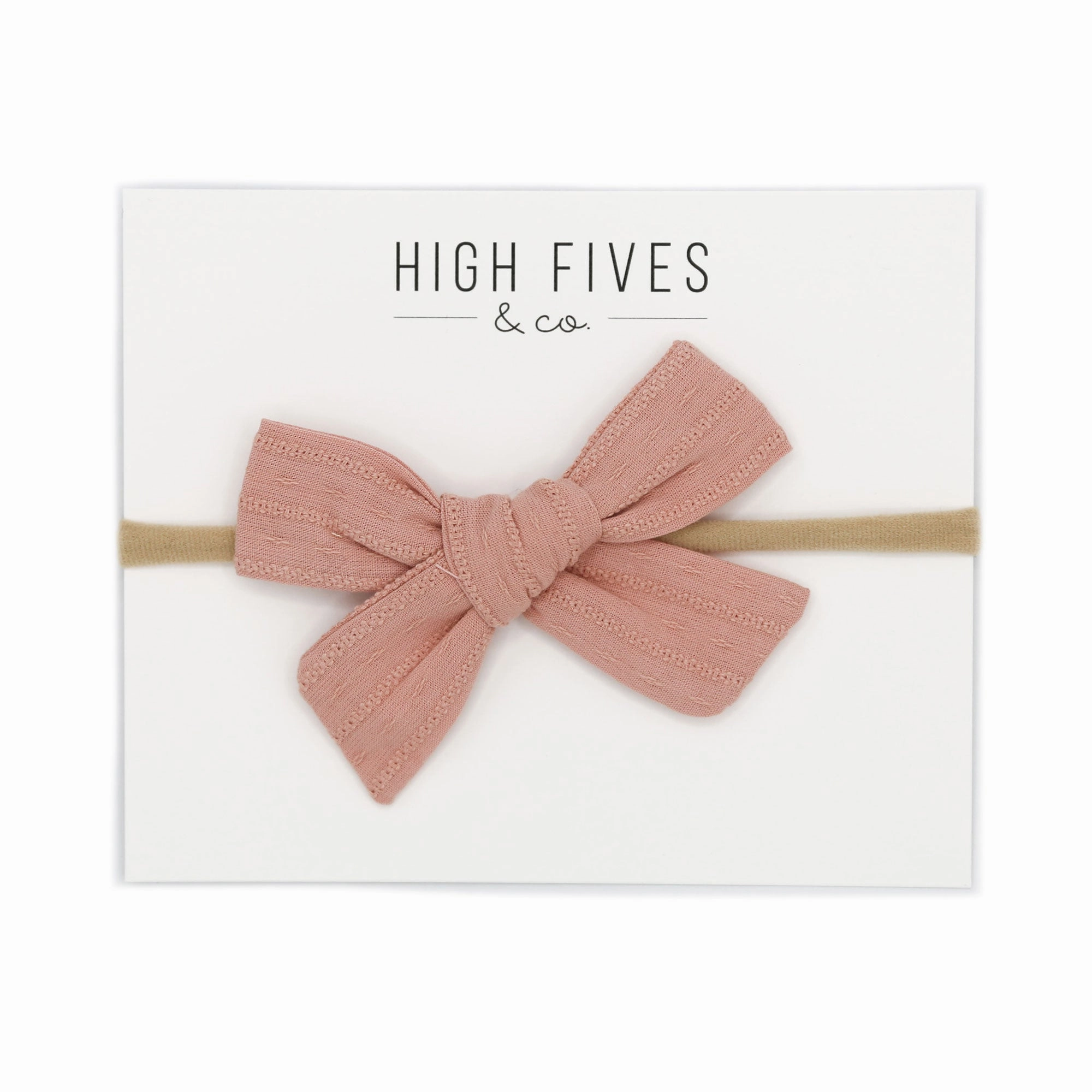 Patterened Linen Bow Nylon Headband