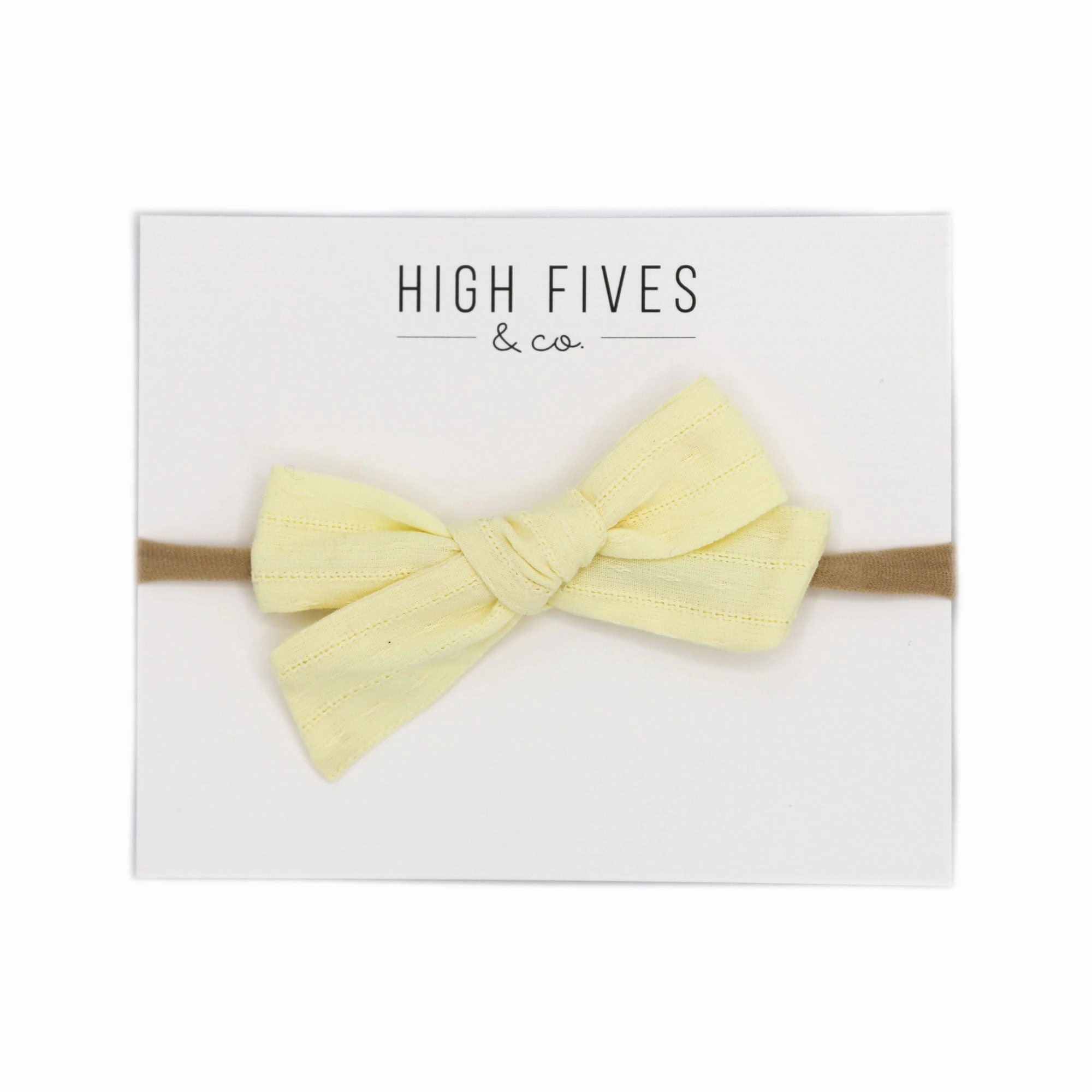 Patterened Linen Bow Nylon Headband