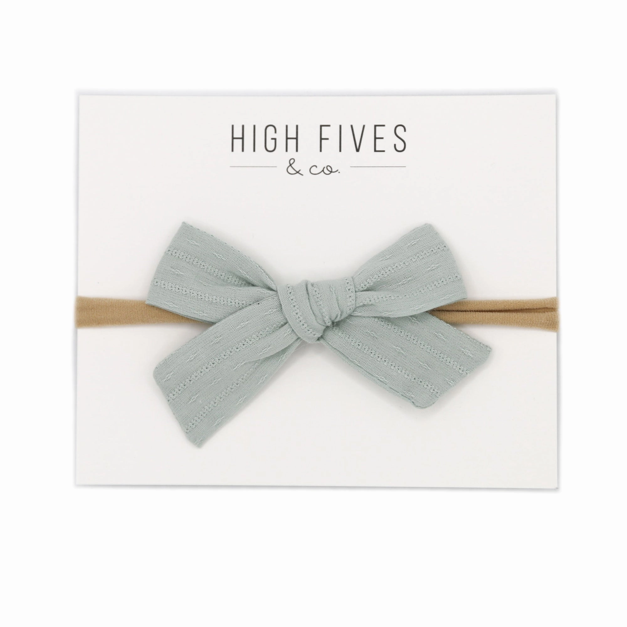 Patterened Linen Bow Nylon Headband