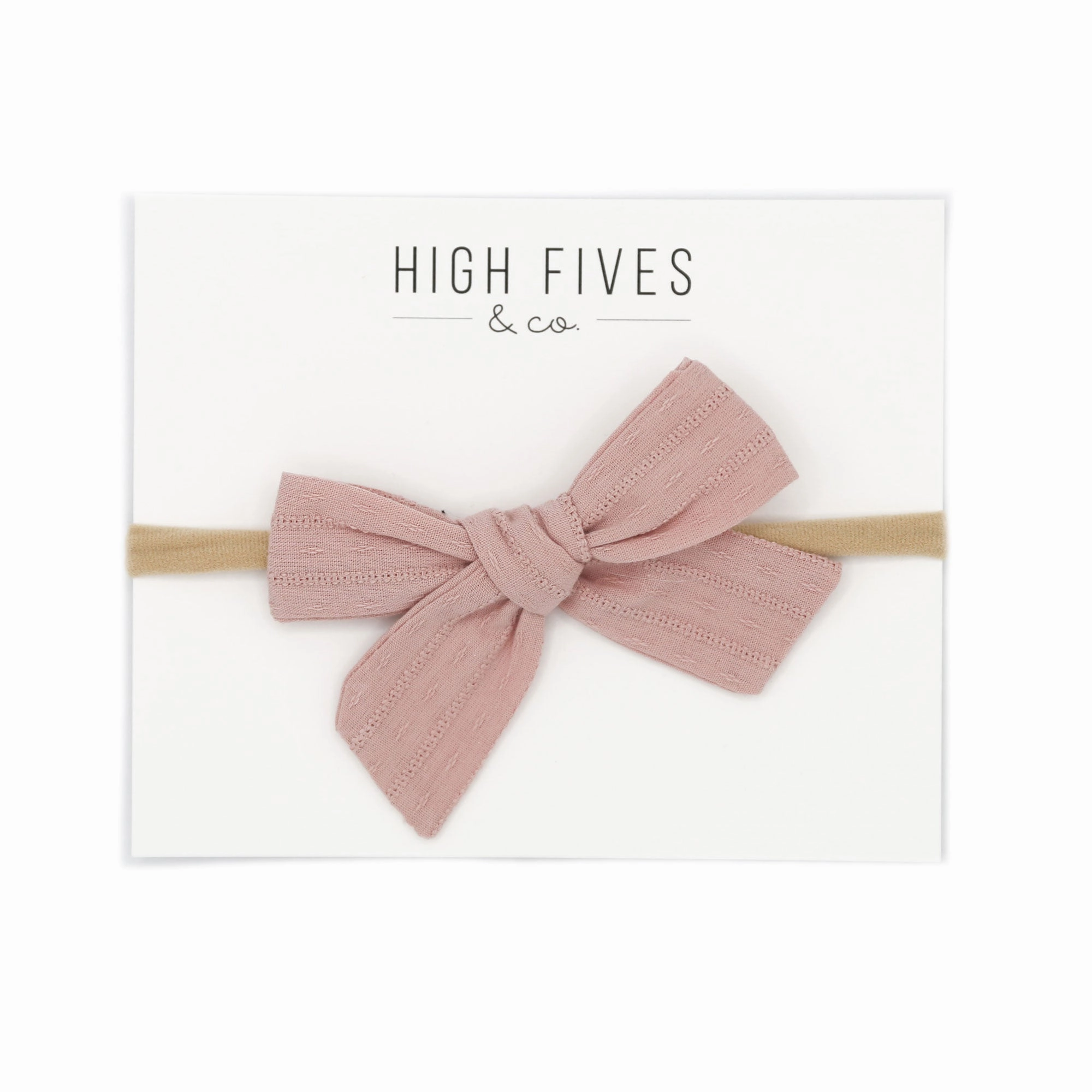 Patterened Linen Bow Nylon Headband