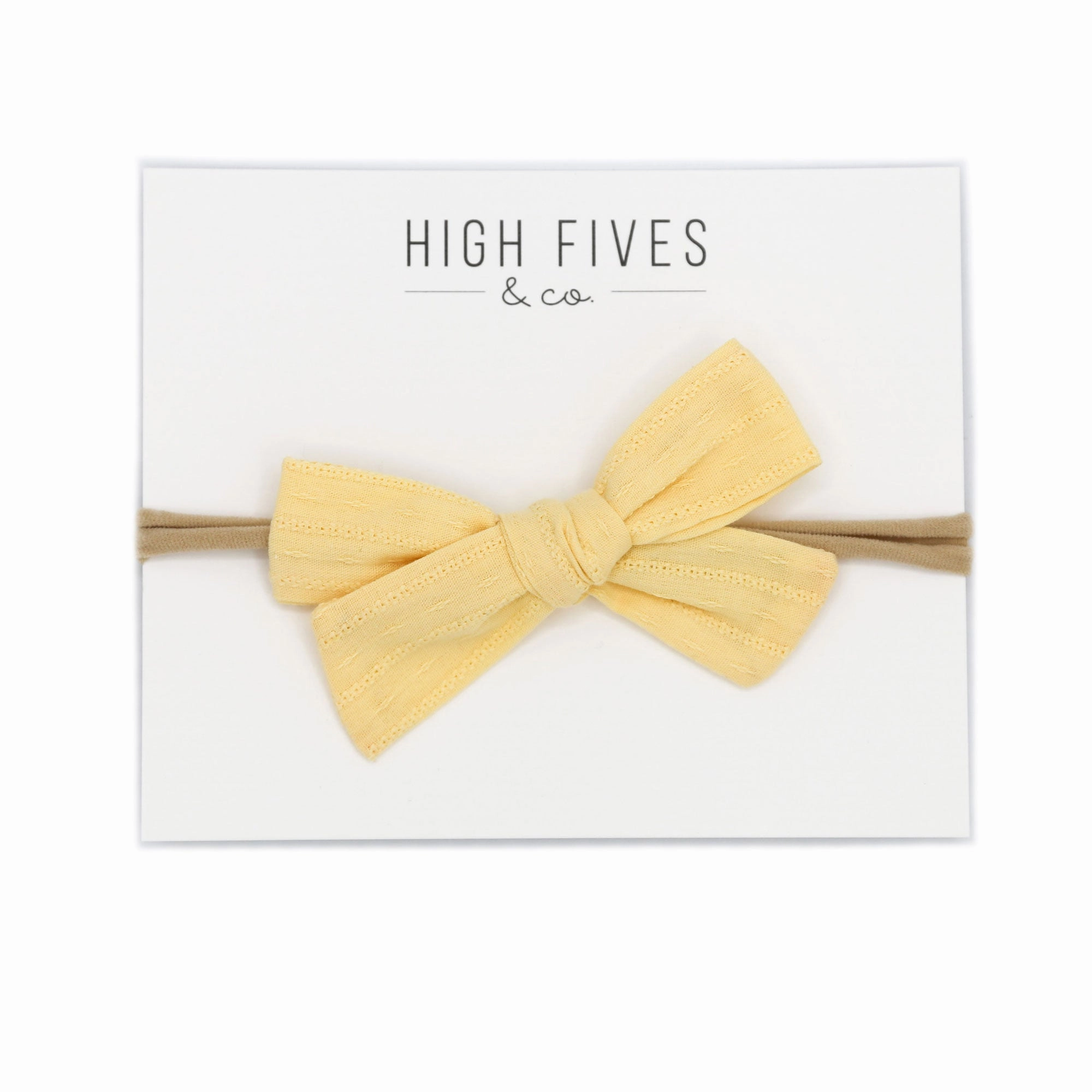 Patterened Linen Bow Nylon Headband