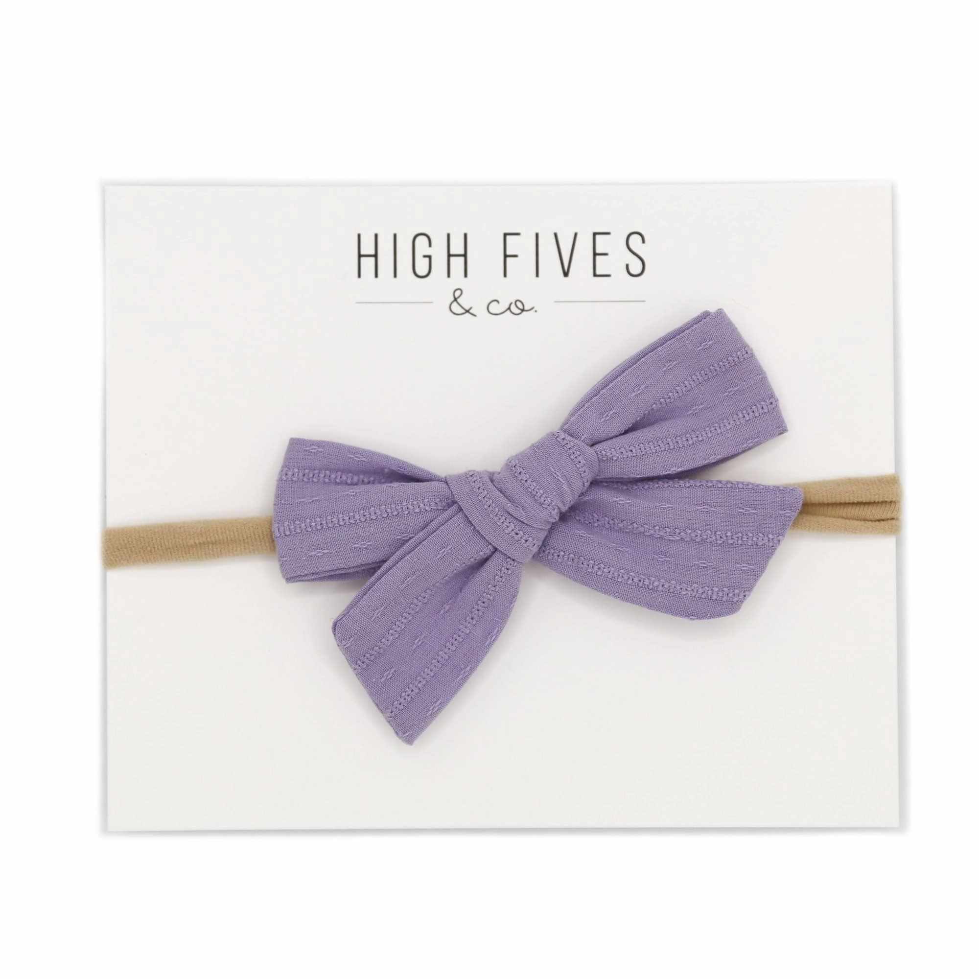 Patterened Linen Bow Nylon Headband