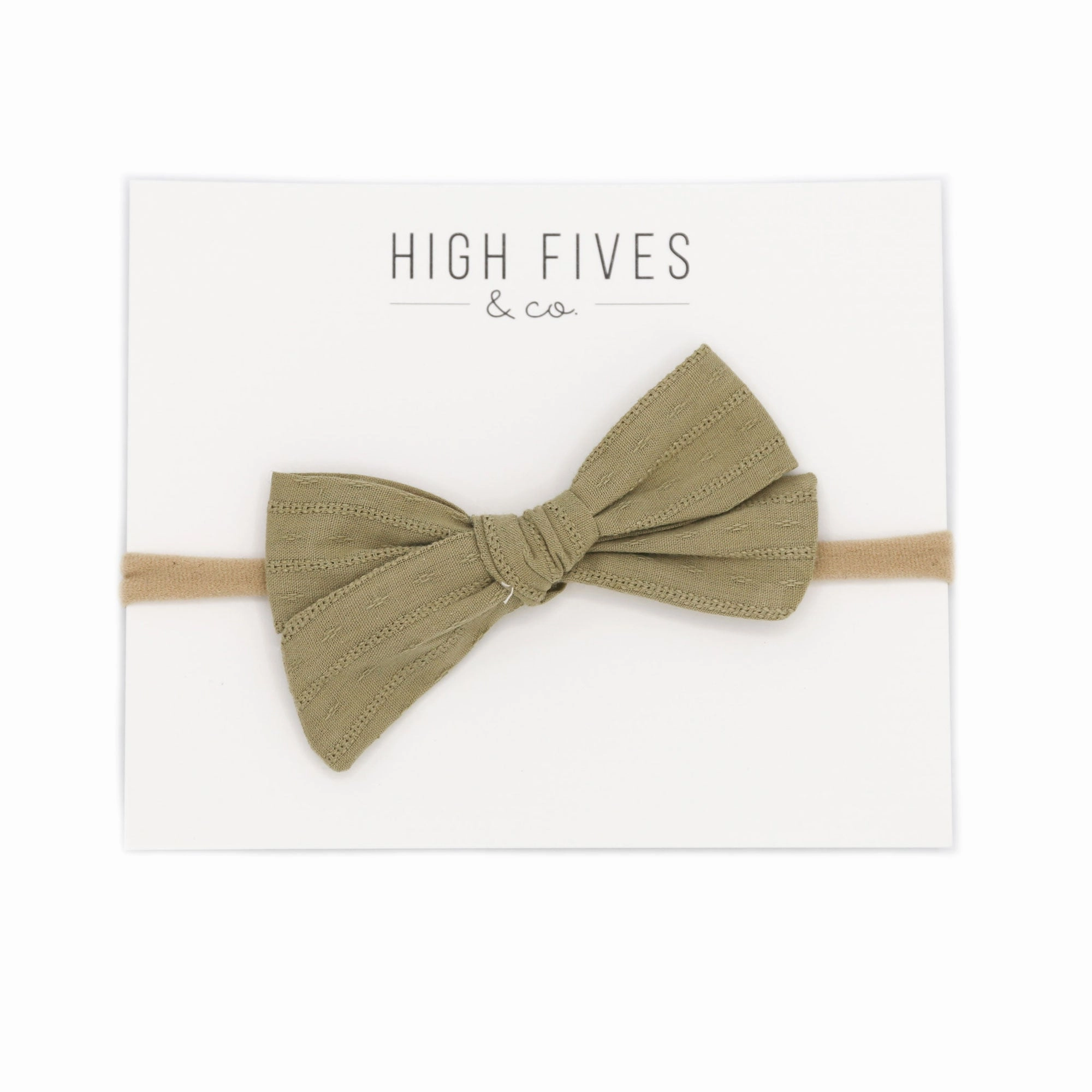 Patterened Linen Bow Nylon Headband