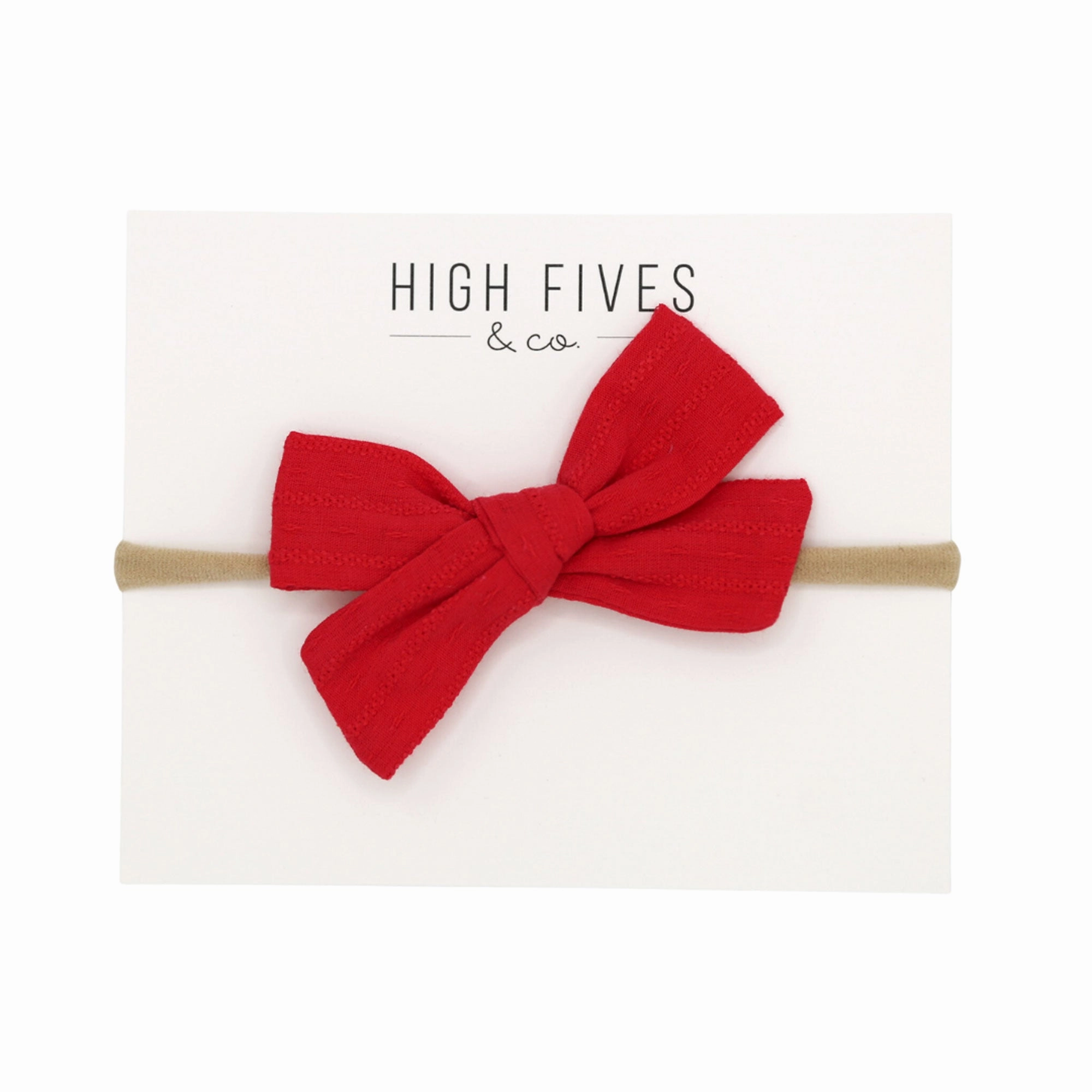 Patterened Linen Bow Nylon Headband