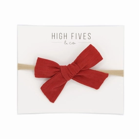 Patterened Linen Bow Nylon Headband