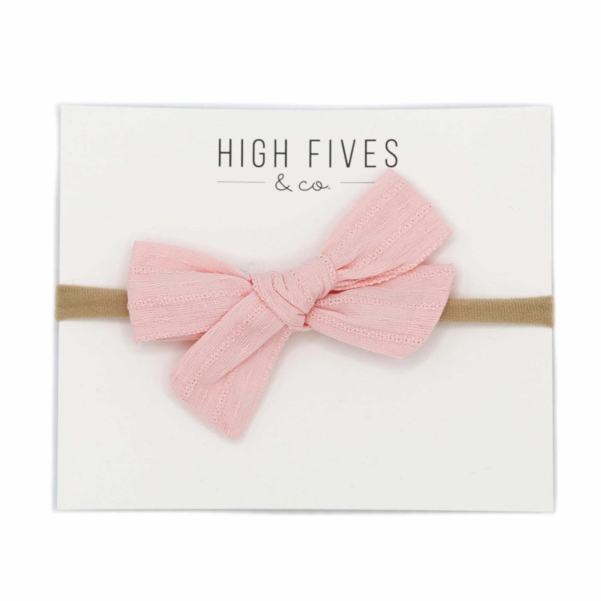 Patterened Linen Bow Nylon Headband
