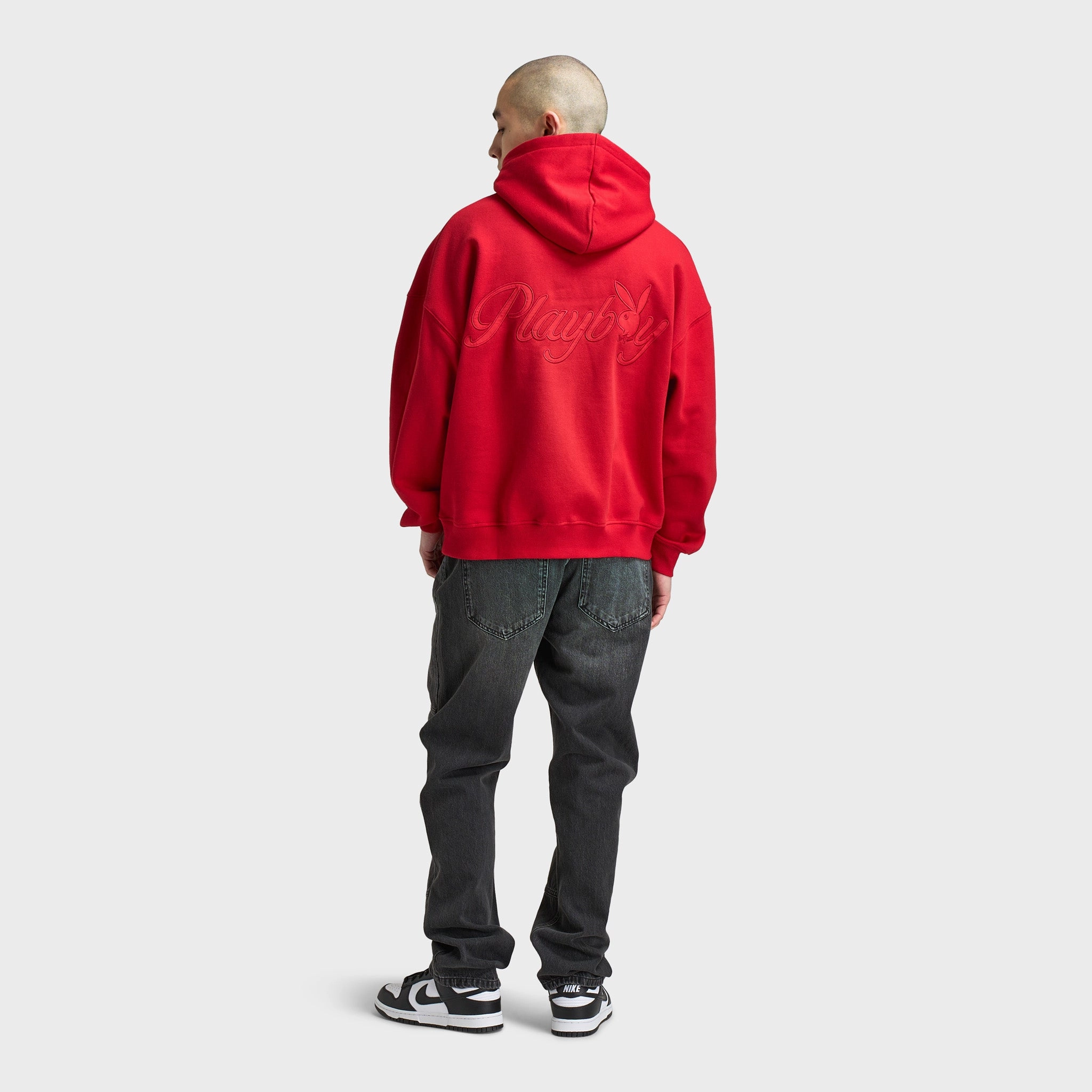 Playboy Script Oversized Hoodie / Red