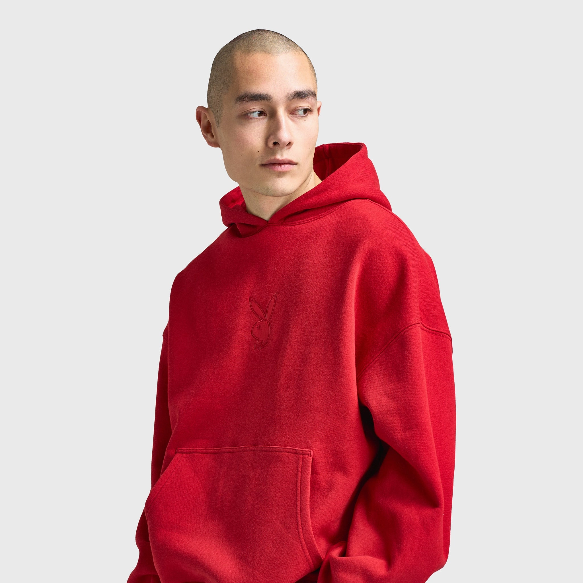 Playboy Script Oversized Hoodie / Red