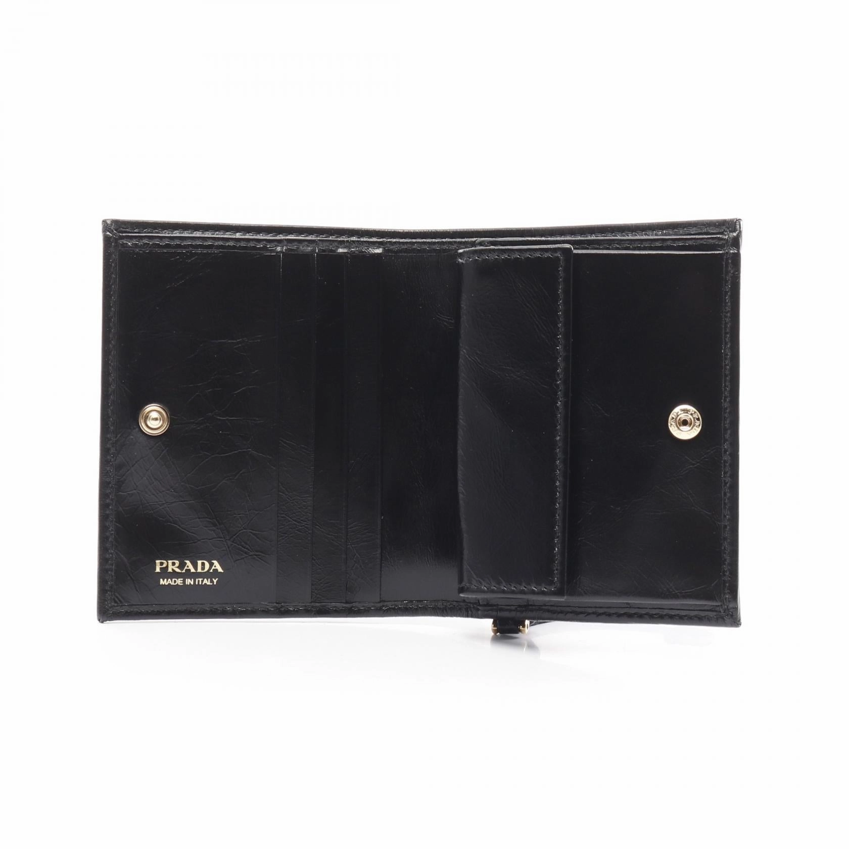 Prada Soft Lux Leather Wallet Black