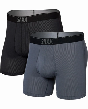 Saxx Mens Quest Quick Dry Mesh Boxer Brief 2 Pack