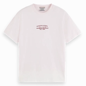 Scotch & Soda Record Store Artwork Tee -PINK CLOUD