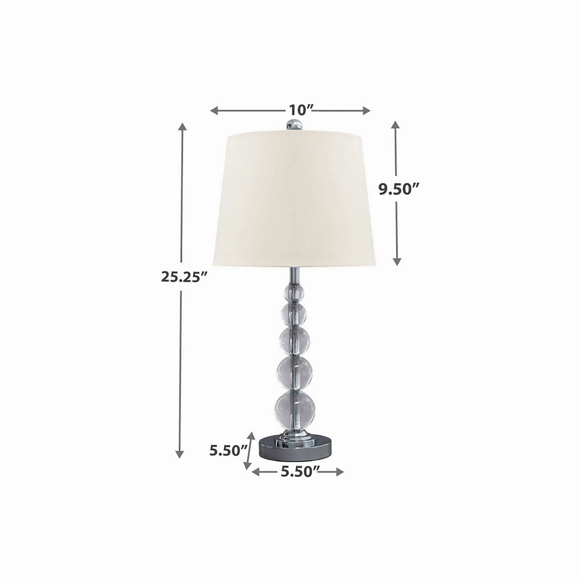 Signature Design By Ashley Joaquin 2-Pc. Crystal Table Lamp - CLEAR SILVER ONE SIZE