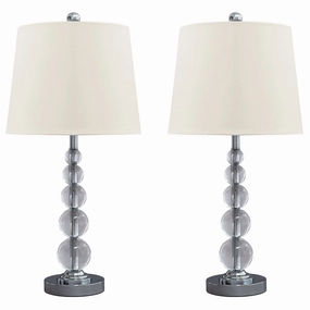 Signature Design By Ashley Joaquin 2-Pc. Crystal Table Lamp - CLEAR SILVER ONE SIZE