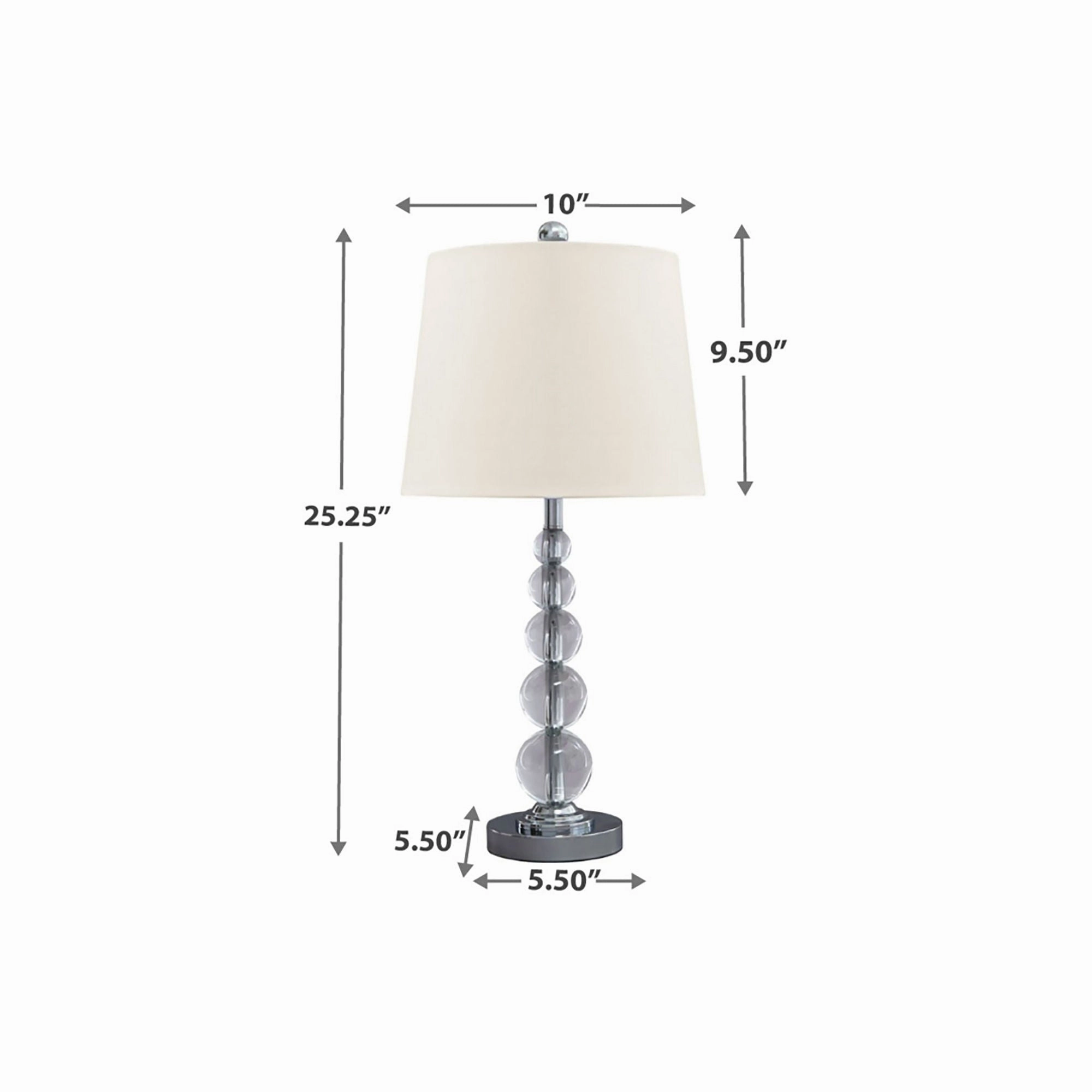 Signature Design By Ashley Joaquin 2-Pc. Crystal Table Lamp - CLEAR SILVER ONE SIZE