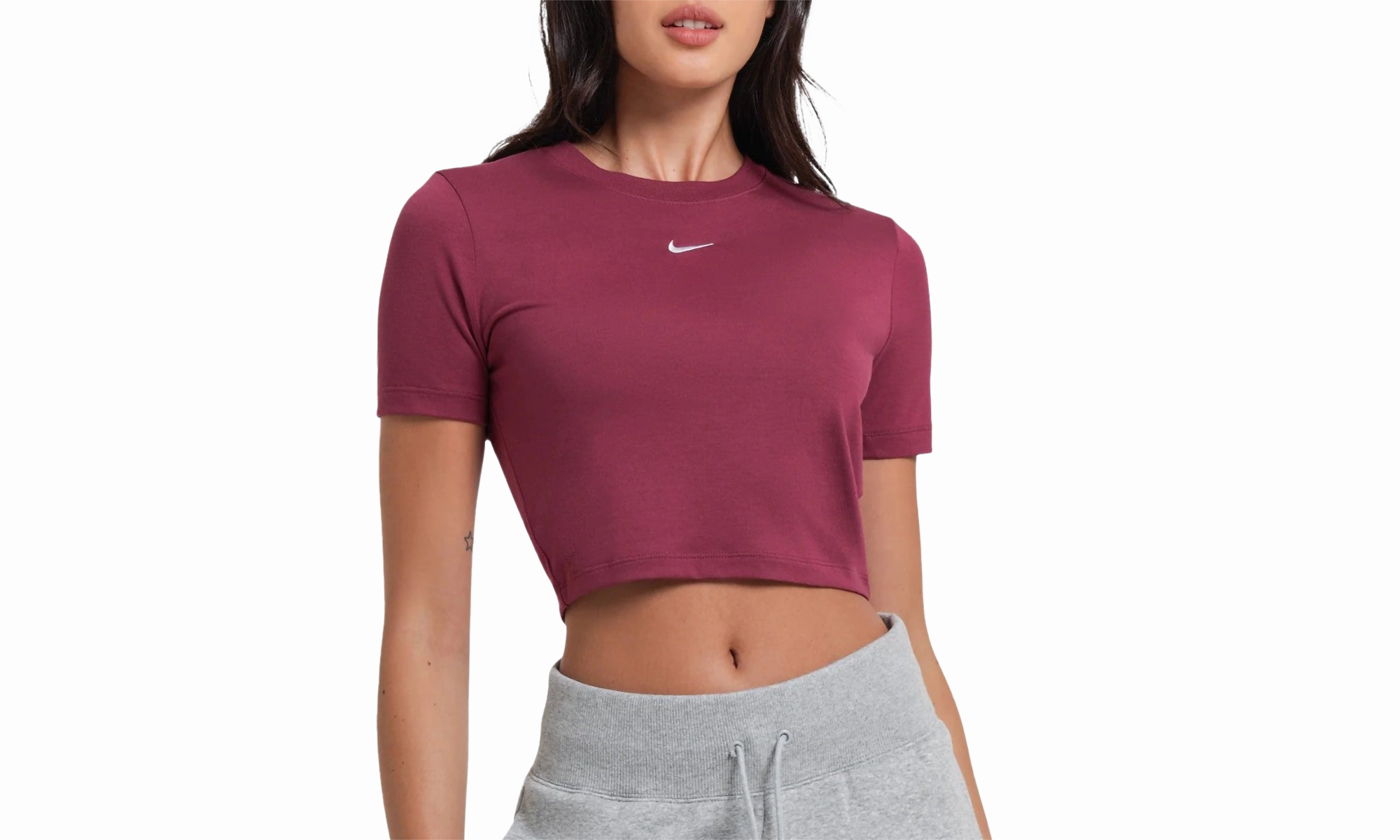 Sportswear Slim-fit Crop T-shirt Womens Style "Rosewood"