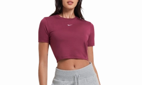 Sportswear Slim-fit Crop T-shirt Womens Style "Rosewood"