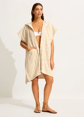 Spring Festival Towel Poncho - Sand