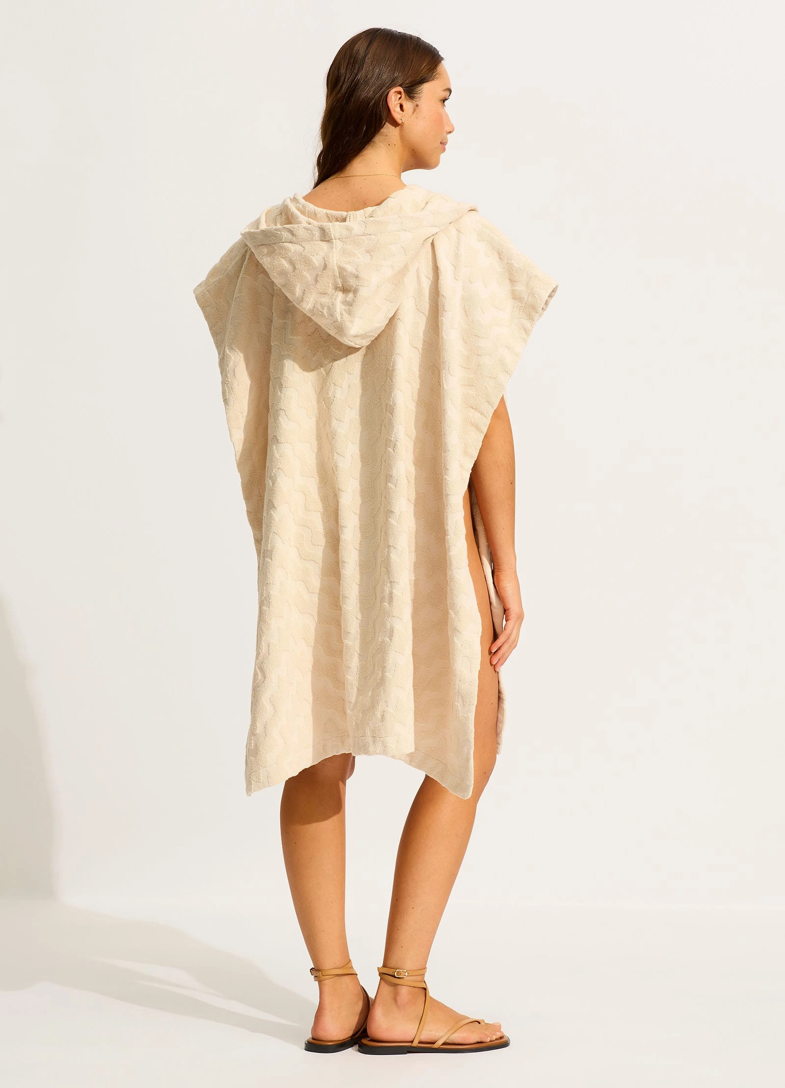 Spring Festival Towel Poncho - Sand