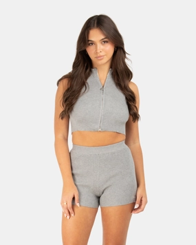 SSS REALISM ACHELON KNIT ZIP VEST GREY