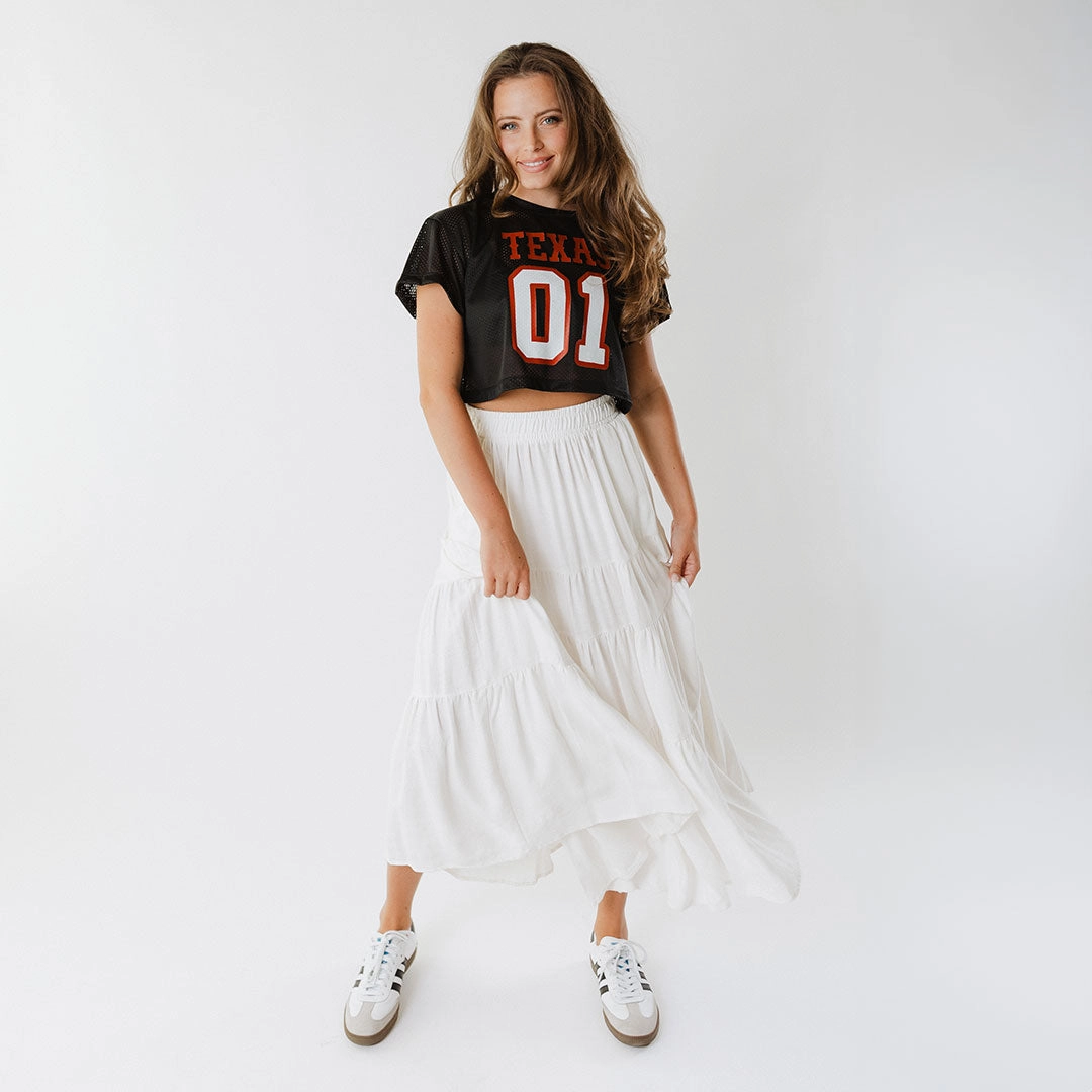 Texas Cropped Jersey, Black