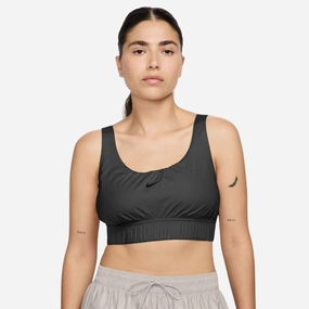womens nike sportswear chill poplin top (black)